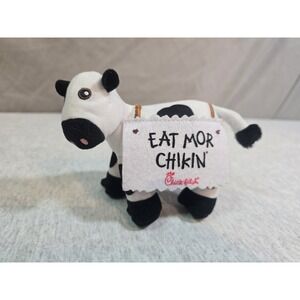 Chick-fil-A Plush Cow Doll Toy Eat Mor Chikin 4" Tall LIMITED EDITION